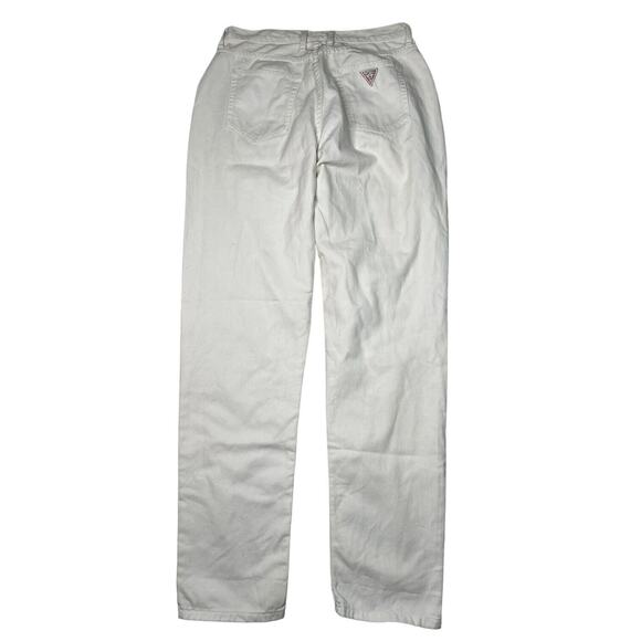 GUESS Vintage 80s High Waisted Tapered Leg Mom Jeans FLAW White Womens 31 - Picture 2 of 9